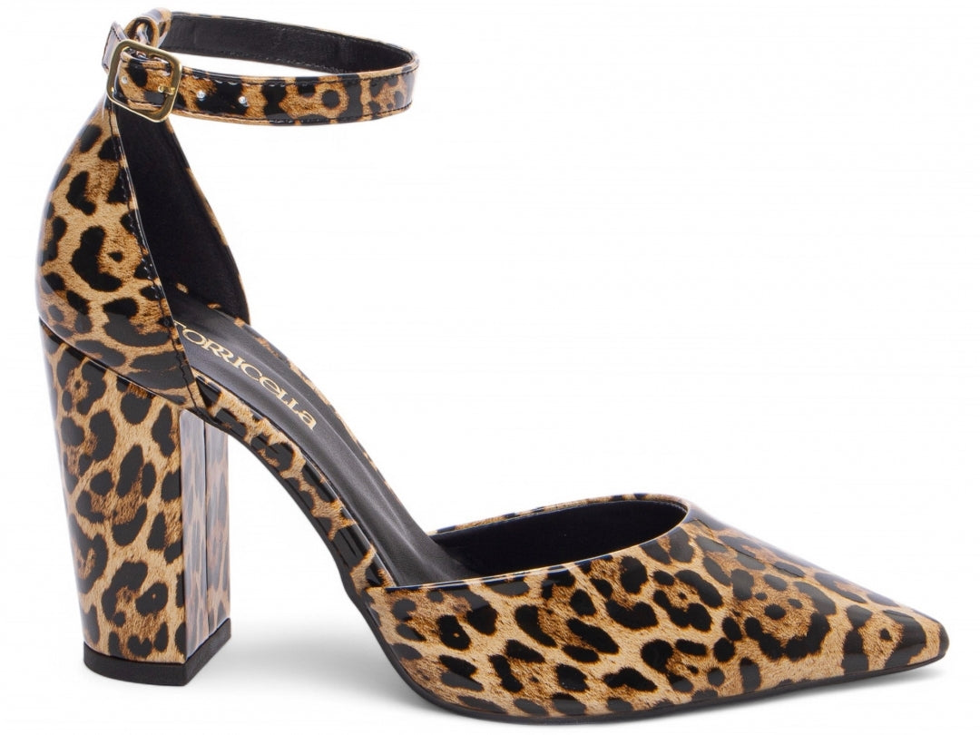 Sapato Scarpin Salto Alto Verniz Onça