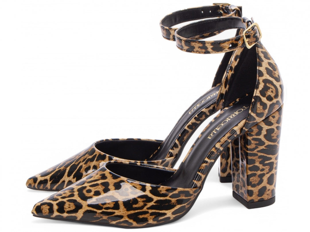 Sapato Scarpin Salto Alto Verniz Onça