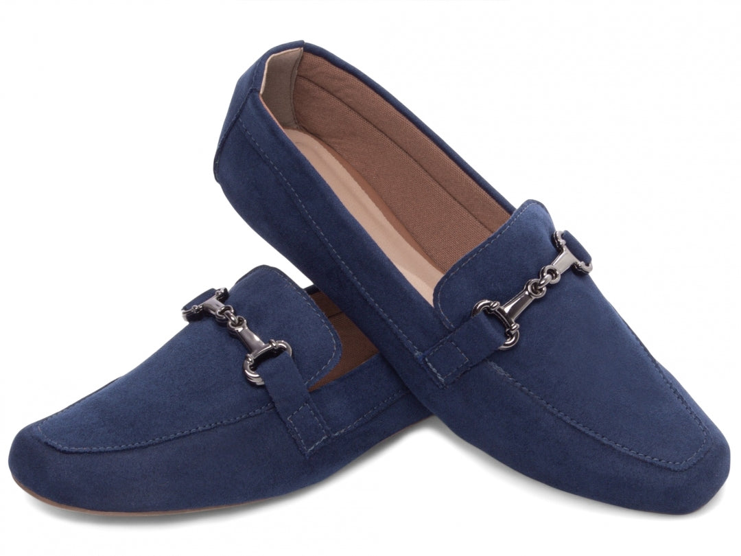 Mocassim Azul Bico Alongado Premium