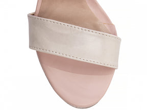 Sandália Feminina Croco Metalizado Rosa com Salto Bloco 11cm