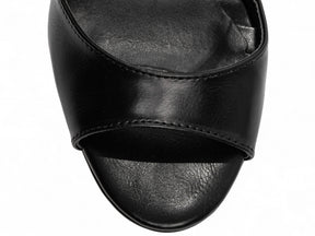 Sandália Feminina Salto Bloco 11cm Napa Preta