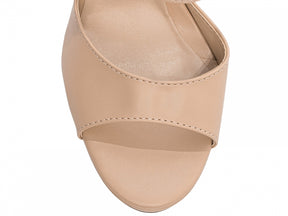 Sandália Feminina Salto Bloco 11cm Bege Premium