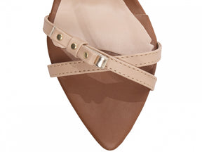 Sandália Feminina Salto Fino em Tiras Caramelo