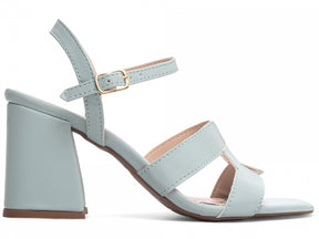 Sandália Feminina Salto Grosso com Fivela Dourada