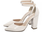 Sapato Scarpin Salto Alto Verniz Off White