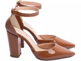 Sapato Scarpin Salto Alto Verniz Caramelo