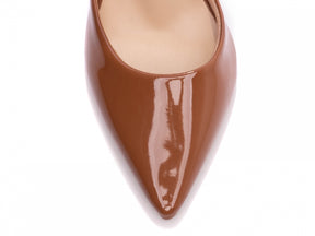 Sapato Scarpin Salto Alto Verniz Caramelo