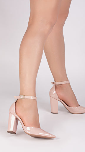 Sapato Scarpin Salto Alto Verniz Rosê