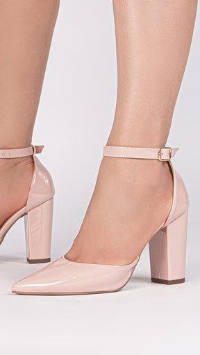 Sapato Scarpin Salto Alto Verniz Rosê