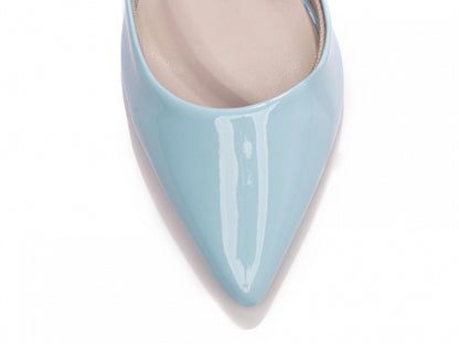 Sapato Scarpin Salto Alto Verniz Azul Celeste