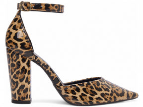 Sapato Scarpin Salto Alto Verniz Onça