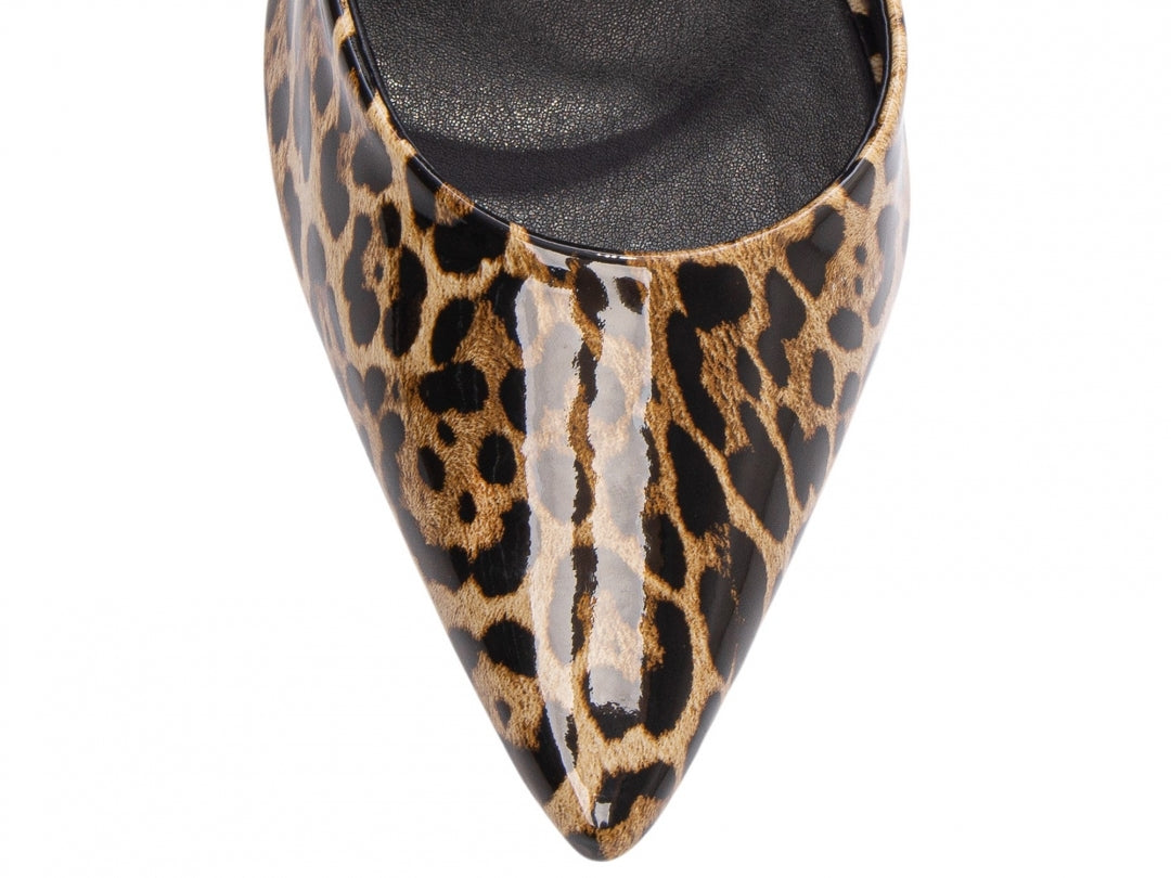 Sapato Scarpin Salto Alto Verniz Onça