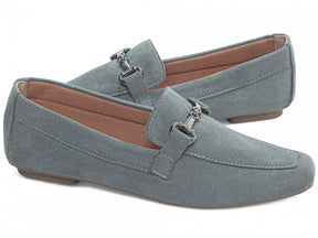 Mocassim Azul Claro Bico Alongado Premium