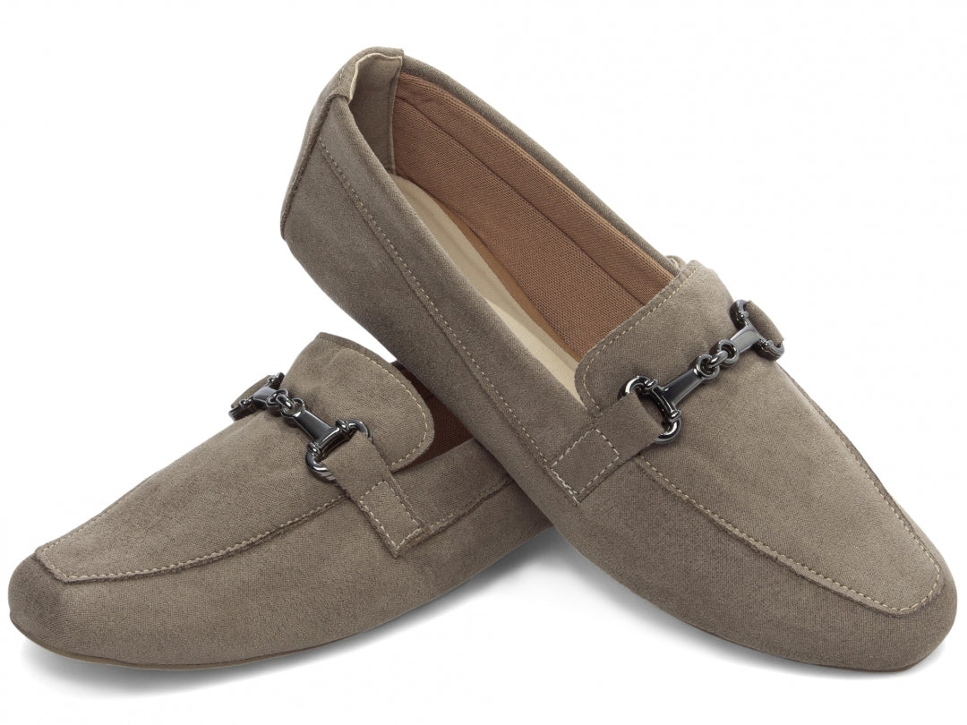 Mocassim Cinza Bico Alongado Premium